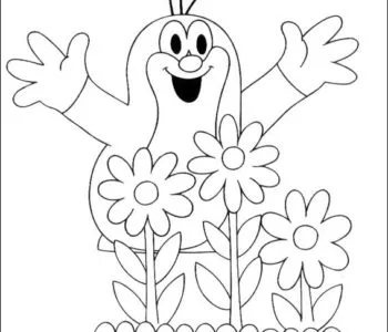 Kolorowanka Krecik wita wiosnę